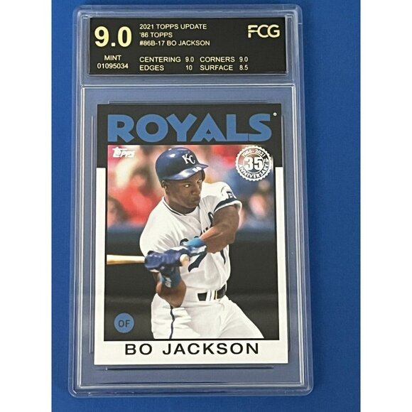 2021 Topps Update 1986 Baseball Bo Jackson #86B-17  KC Royals Graded 9 mint - Picture 1 of 5